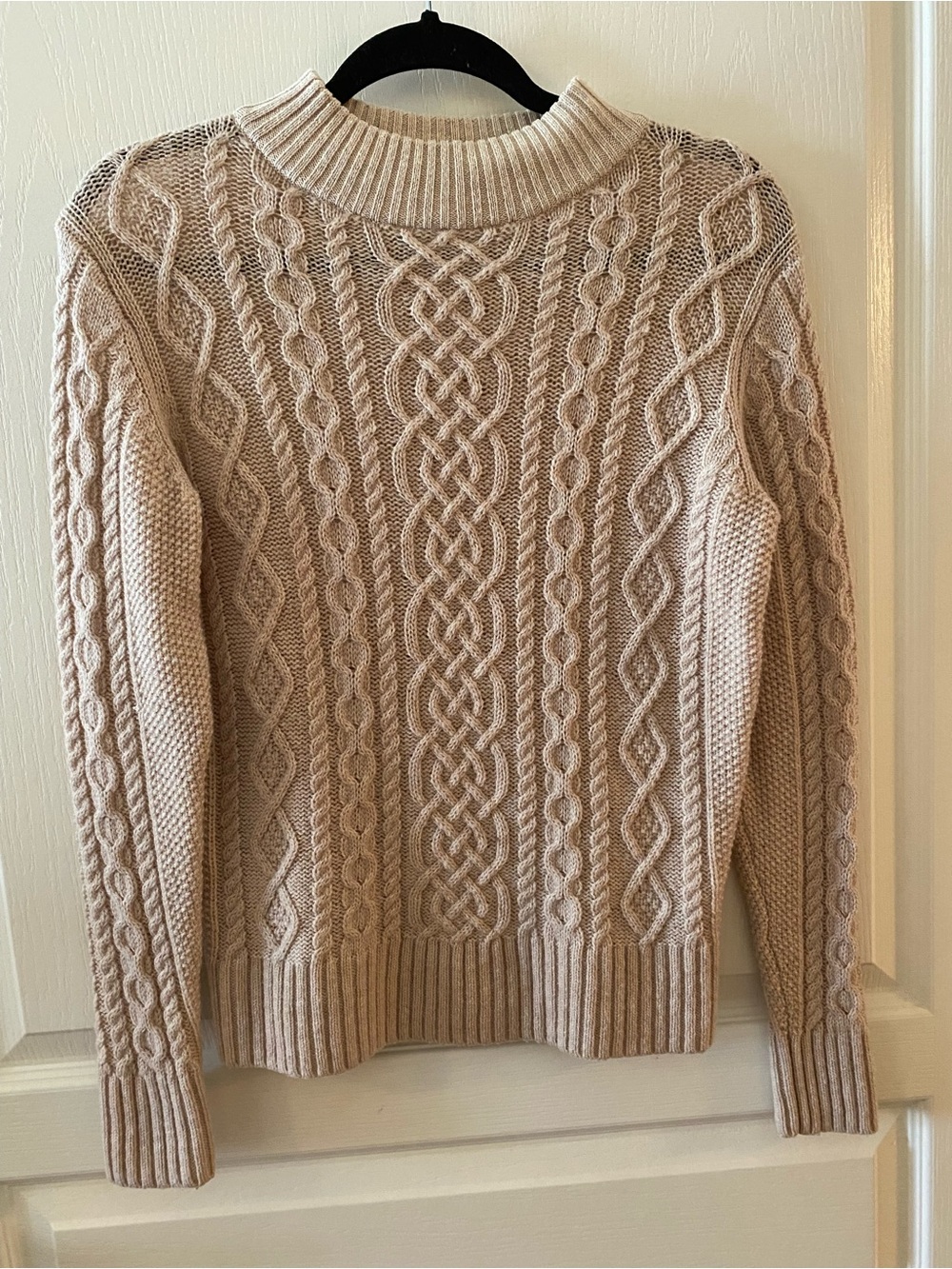 MUJI Women’s 100% Wool Cable Knit Sweater in Beige - S